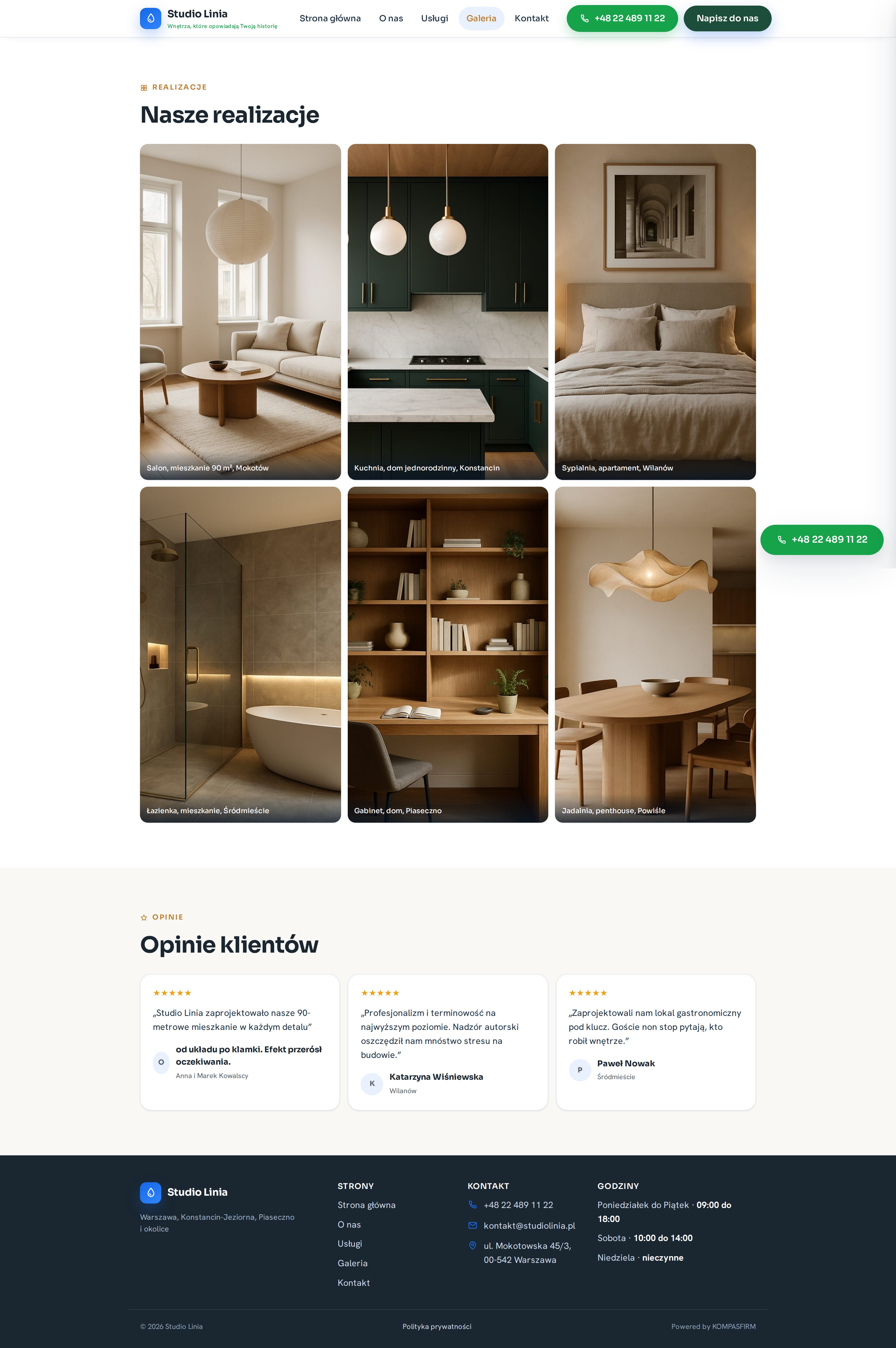 Galeria realizacji ze zdjęciami wykonanych prac, budująca zaufanie